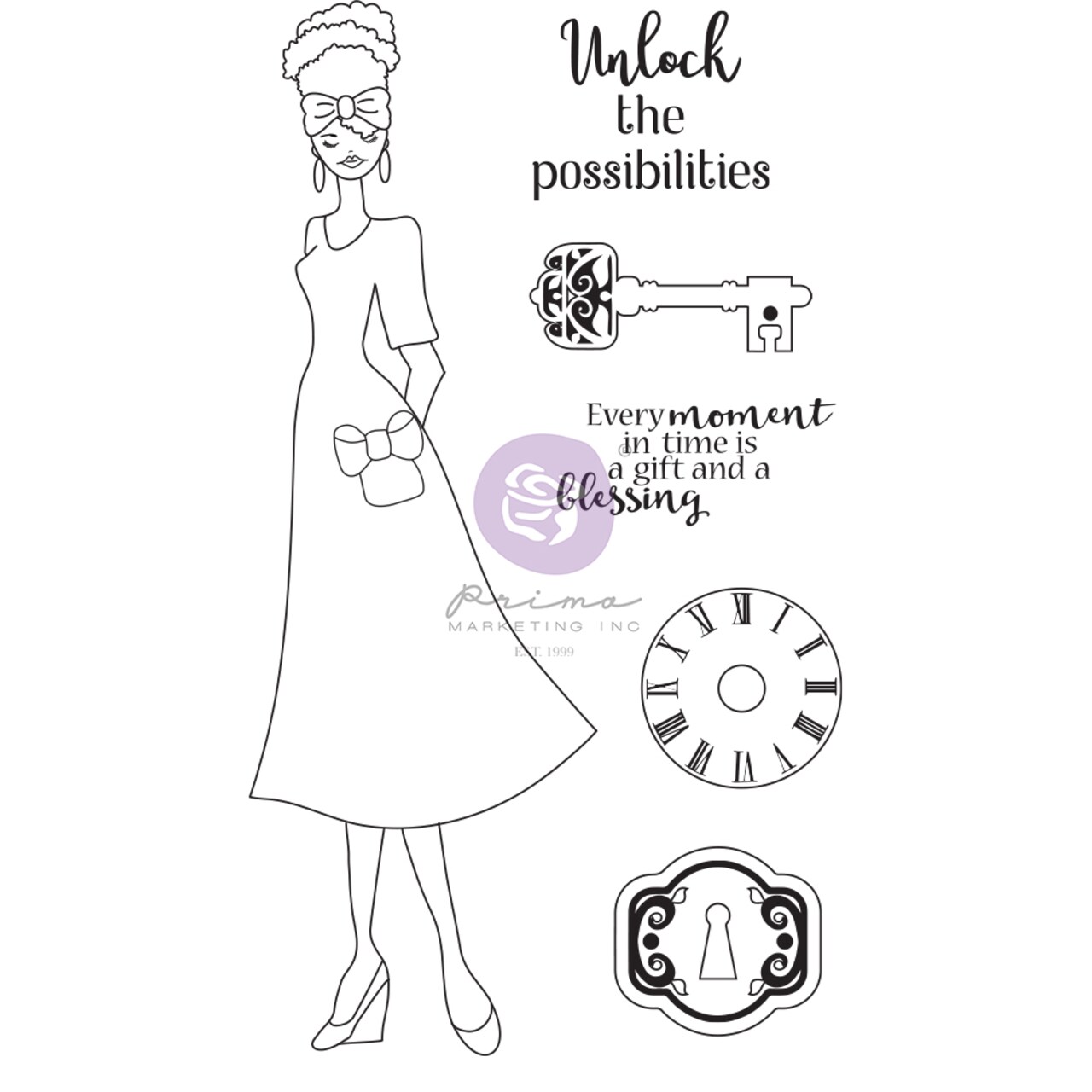 Prima Marketing Inc Julie N Doll Stamp - Kya - 6 Pcs 655350913502